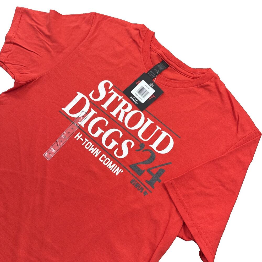 Houston Texans Stroud Diggs '24 H-Town coming' Graphic T-Shirt Mens Med Football